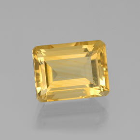Citrine jaune naturelle taille émeraude, 2,29 ct, VS