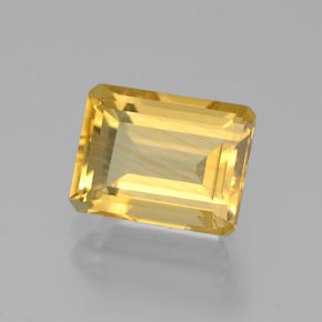 Citrine jaune naturelle taille émeraude, 2,29 ct, VS