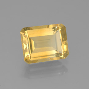 Citrine jaune naturelle taille émeraude, 2,05 ct, VS