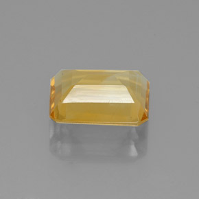 Citrine jaune naturelle taille émeraude, 1,75 ct, VS