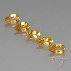 3.75ctw Naturel Orange-Gold  Citrine, En forme de poire, VVS-VS