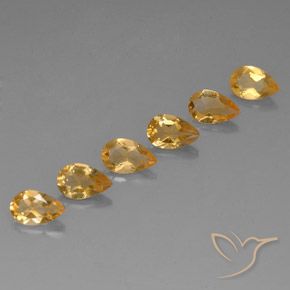 4.06ctw Naturel Medium-Light Orange-Gold  Citrine, En forme de poire, VVS-VS