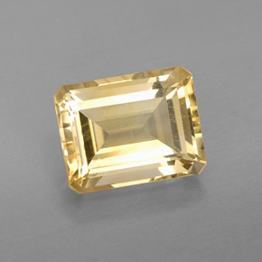 Citrine jaune naturelle taille émeraude, 2,39 ct, VS