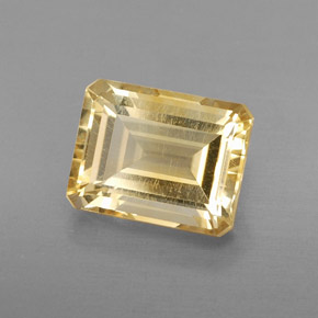 Citrine jaune naturelle taille émeraude, 2,39 ct, VS
