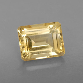 Citrine jaune naturelle taille émeraude, 2,47 ct, VS