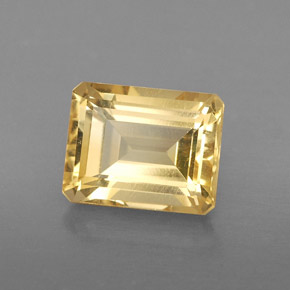 Citrine jaune naturelle taille émeraude, 2,47 ct, VS
