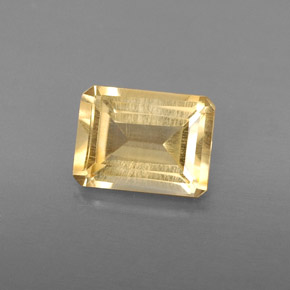 Citrine jaune naturelle taille émeraude, 1,41 ct, VS
