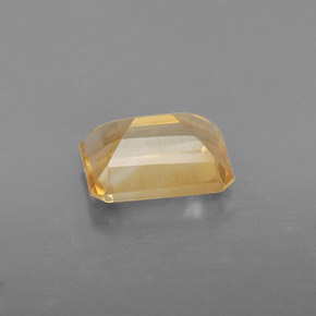 Citrine jaune naturelle taille émeraude, 1,41 ct, VS