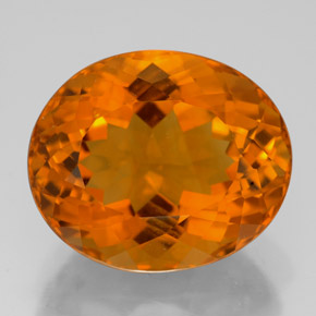 Citrine Jaune orange naturelle Coupe ovale, 10.25 ct, VVS-VS