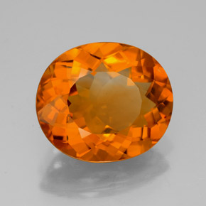 Citrine orange naturelle coupe ovale, 5,22 ct, VVS-VS