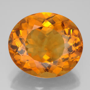 Citrine orange naturelle coupe ovale, 12,89 ct, VVS