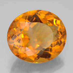 Citrine orange naturelle coupe ovale, 12,89 ct, VVS