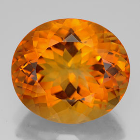 Citrine orange naturelle coupe ovale, 13,96 ct, VVS