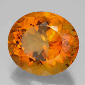 Citrine orange naturelle coupe ovale, 13,96 ct, VVS