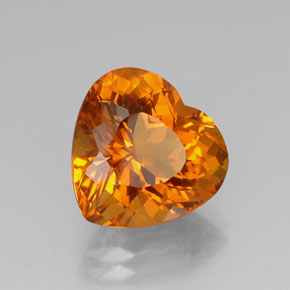 Citrine Jaune orange naturelle Forme de coeur, 7.74 ct, IF