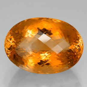 Citrine jaune naturelle coupe ovale, 66,07 ct, VVS