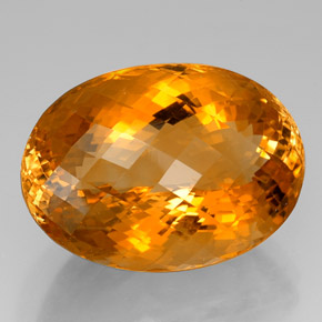 Citrine jaune naturelle coupe ovale, 66,07 ct, VVS