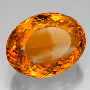 Citrine orange naturelle coupe ovale, 75,79 ct, IF