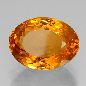 Citrine orange naturelle coupe ovale, 14,85 ct, VVS