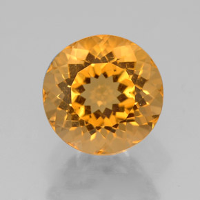 Citrine Jaune doré naturelle Coupe roude, 3.30 ct, IF