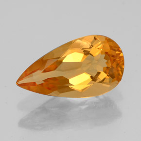 Citrine jaune naturelle en forme de poire, 2,88 ct, VVS