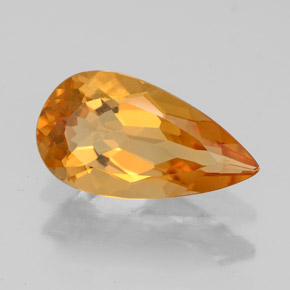Citrine jaune naturelle en forme de poire, 2,88 ct, VVS