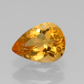 Citrine Jaune doré naturelle En forme de poire, 1.51 ct, VVS