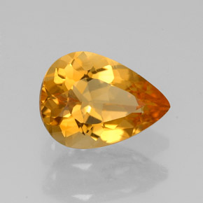 Citrine Jaune doré naturelle En forme de poire, 1.51 ct, VVS