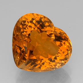 Citrine orange naturelle forme de coeur, 15,33 ct, VVS