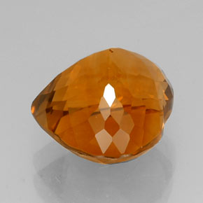 Citrine orange naturelle forme de coeur, 15,33 ct, VVS