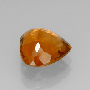 Citrine jaune naturelle forme de coeur, 7,43 ct, VVS