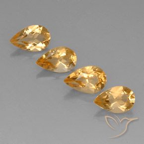 3.05ctw Naturel Orange-Gold  Citrine, En forme de poire, VVS