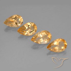 3.11ctw Naturel Orange moyen Citrine, En forme de poire, VVS