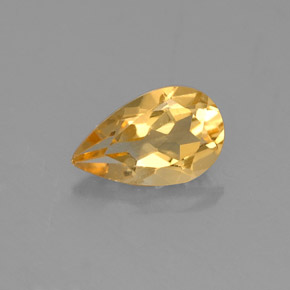 Citrine jaune naturelle en forme de poire, 0,76 ct, VVS-VS