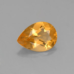 Citrine jaune naturelle en forme de poire, 0,88 ct, VS