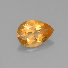 Citrine jaune naturelle en forme de poire, 0,88 ct, VS