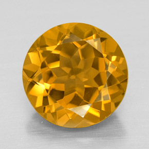 Citrine Jaune doré naturelle Coupe roude, 5.49 ct, VVS
