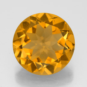 Citrine jaune naturelle coupe roude, 5,25 ct, VVS