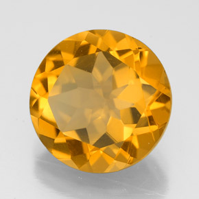 Citrine jaune naturelle coupe roude, 5,25 ct, VVS