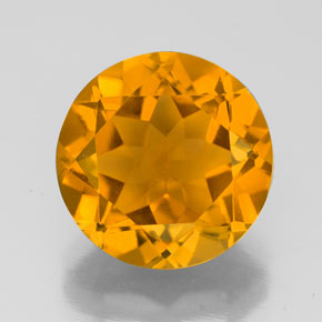 Citrine jaune naturelle coupe roude, 4,40 ct, VVS