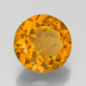 Citrine jaune naturelle coupe roude, 4,40 ct, VVS