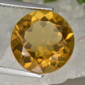 Citrine doré naturelle coupe roude, 5,87 ct, VVS-VS