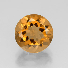 Citrine jaune naturelle coupe roude, 2,36 ct, VVS-VS
