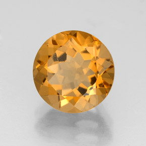 Citrine jaune naturelle coupe roude, 2,36 ct, VVS-VS