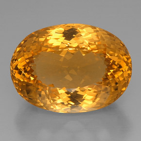 Citrine jaune naturelle coupe ovale, 53,06 ct, IF