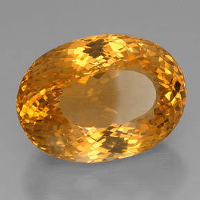 Citrine jaune naturelle coupe ovale, 53,06 ct, IF