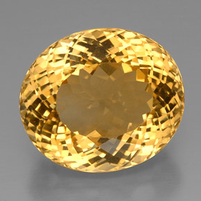 Citrine jaune naturelle coupe ovale, 57,19 ct, VVS