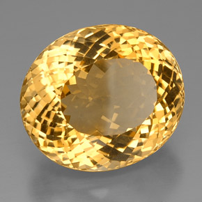 Citrine jaune naturelle coupe ovale, 57,19 ct, VVS