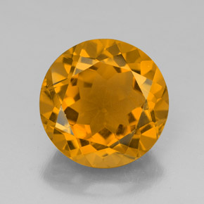 Citrine jaune naturelle coupe roude, 5,99 ct, VS