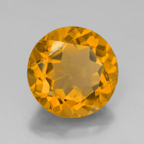 Citrine jaune naturelle coupe roude, 5,99 ct, VS